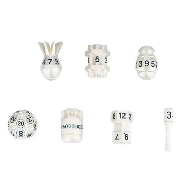 7pcs Dice Metal Bomb Green Font Silver