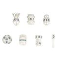 7pcs Dice Metal Bomb Green Font Silver