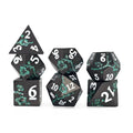 7pcs Dice Metal Lotus White Font Glitter Green Nickel
