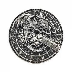 Dice Metal Spinner Dragon Egg Silver