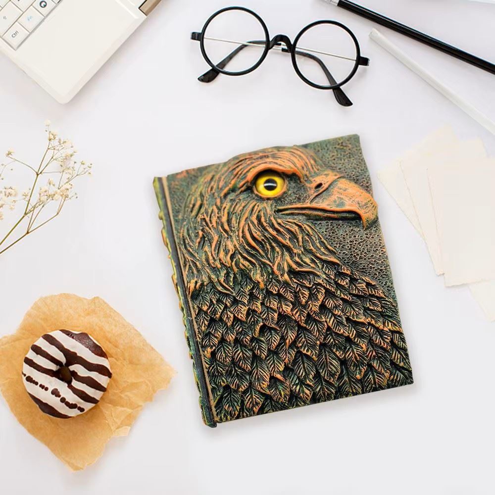 Gold Resin Eagle - A5 Handmade Hardback Notebook