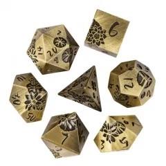 Lotus Flower in Bronze Metal - 7pcs RPG Dice Set