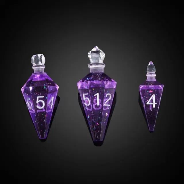 Purple Potion Resin -  7pcs RPG Dice Set