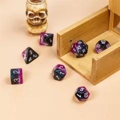7pcs Dice Resin Layer Silver Font A Sexual Blue Purple
