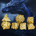 7pcs Dice Metal Dragon Head Gold