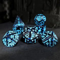 7pcs Dice Resin Pattern Class Blue Font Blue