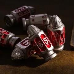 7pcs Dice Metal Bullet Silver Red