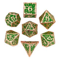 7pcs Dice Metal Druid Vine Copper Font Green