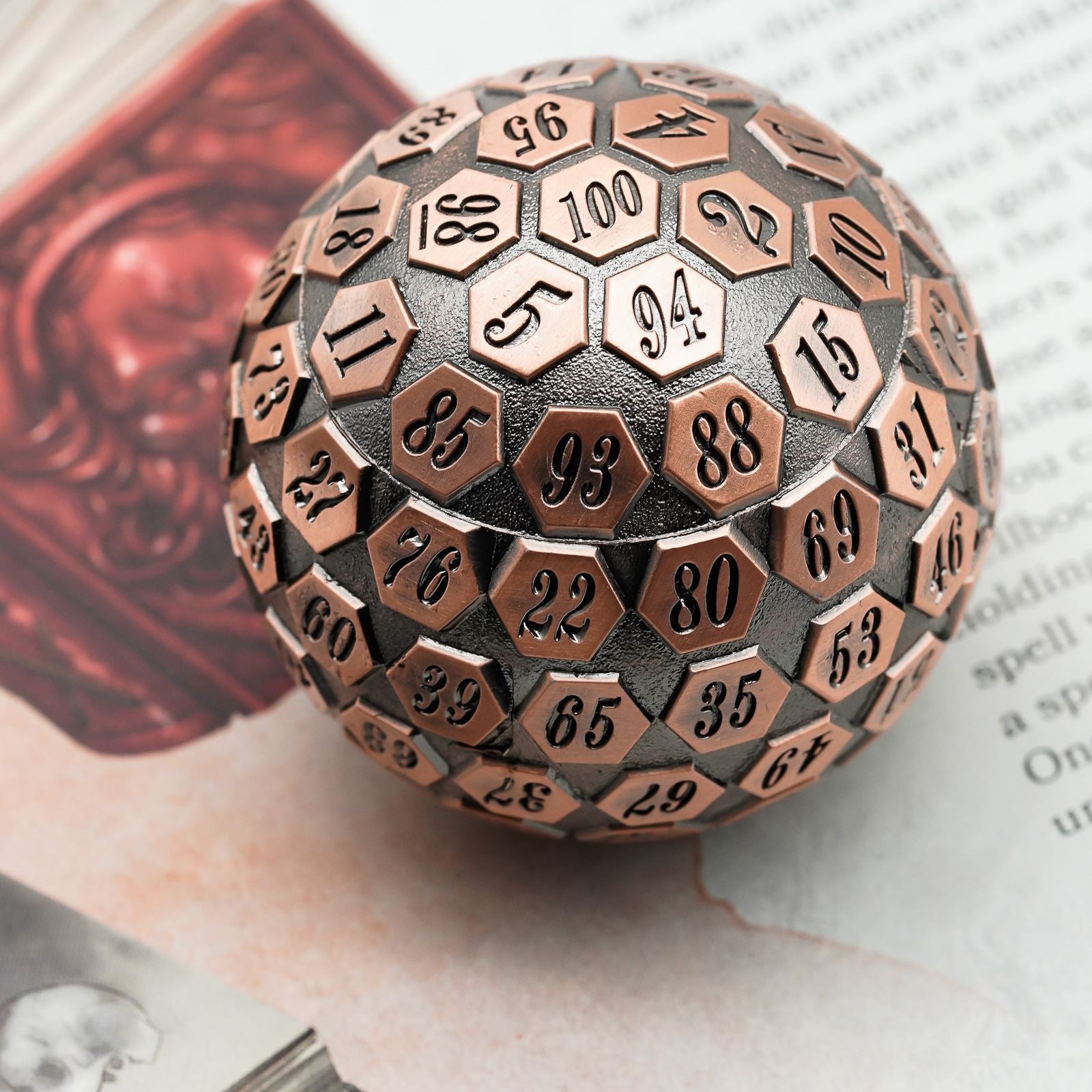D100 RPG Dice - Copper Metal