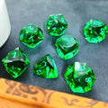 7pcs Dice Gem Glass Facet Green Font Green (HS)