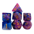 Blend of Blue & Pink Acrylic - 7pcs RPG Full Dice Set