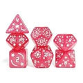 7pcs Dice Acrylic Pattern Stars Gold Font Pink