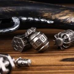 7pcs Dice Metal Bomb Worn Silver