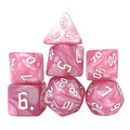 Pink Silk Acrylic - 7pcs RPG Full Dice Set