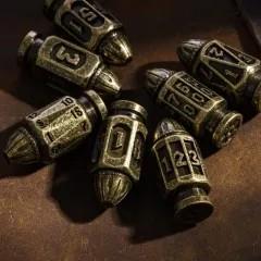 7pcs Dice Metal Bullet Worn Bronze