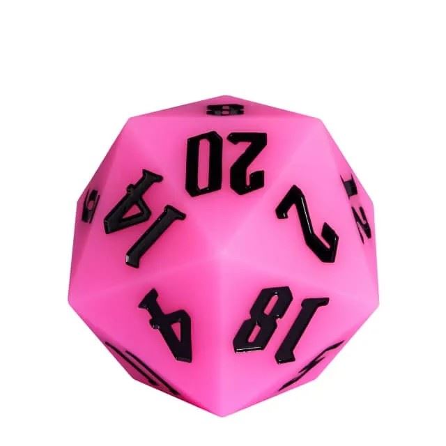 Black on Solid Purple Silicone - D20 RPG Dice