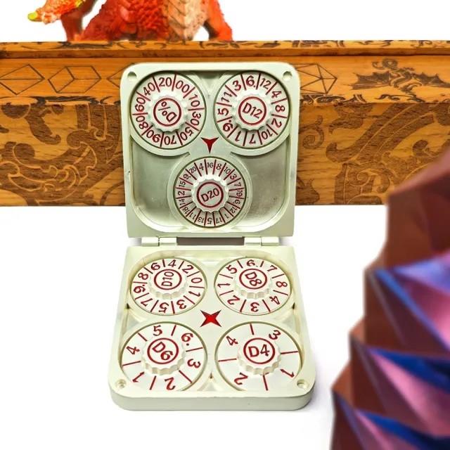 Dice Metal Spinner Folding Red Font Light Silver Red