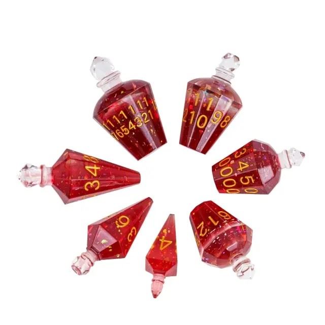 Red Potion Resin -  7pcs RPG Dice Set