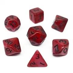 7pcs Dice Acrylic Blend Black Font Red