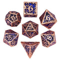 7pcs Dice Metal Druid Vine Copper Font Purple