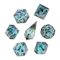 Cats on Grey with Candy Sharp Resin - 7pcs RPG Dice Set