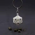Dice Novelty Keyring D20 Locket Mini Set Gold Font Silver