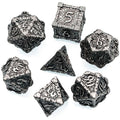 7pcs RPG Dice Set - Silver Metal