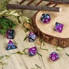 7pcs Dice Resin Layer Silver Font A Sexual Blue Purple