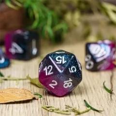 7pcs Dice Resin Layer Silver Font A Sexual Blue Purple
