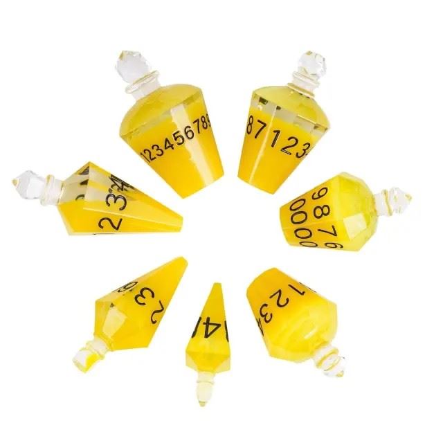 Yellow Potion Resin -  7pcs RPG Dice Set