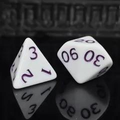7pcs Dice Acrylic Blend Purple Font Solid White