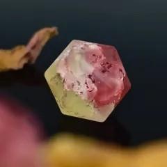 7pcs Dice Gem Frosted Glass Clear Font Cracked Pink Clear