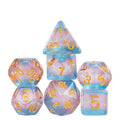 7pcs Dice Resin Layer Gold Font Transgender White Pink Blue