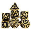 7pcs Dice Metal Druid Vine Gold Font Black