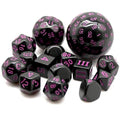 15pcs Dice Acrylic Sets Purple Font Black
