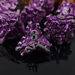 7pcs Dice Metal Hollow Dragons Head Nickel Font Purple