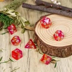 7pcs Dice Resin Layer Silver Font Lesbian Red Yellow Pink