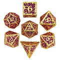 7pcs Dice Metal Druid Vine Gold Font Pink
