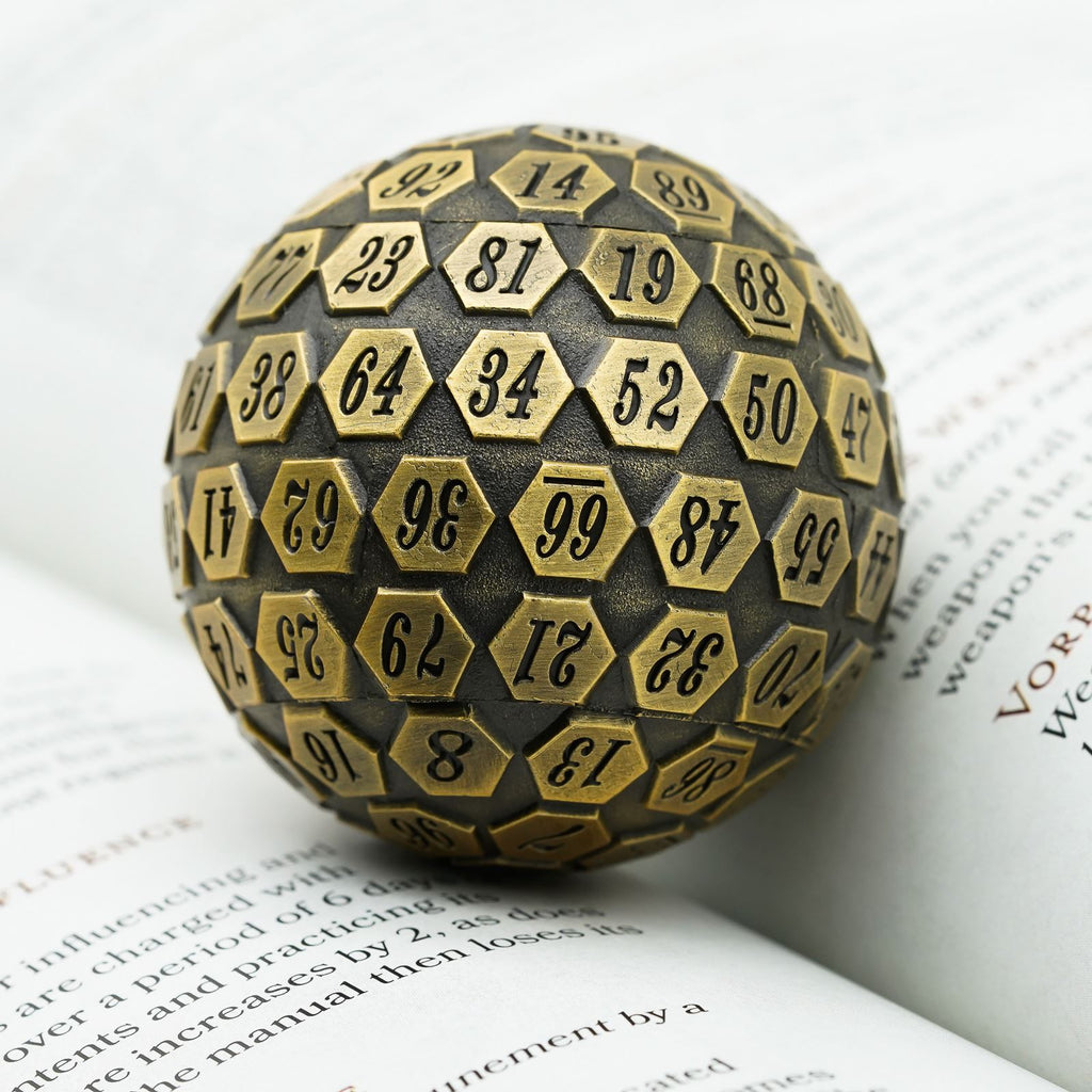 D100 RPG Dice - Gold Metal