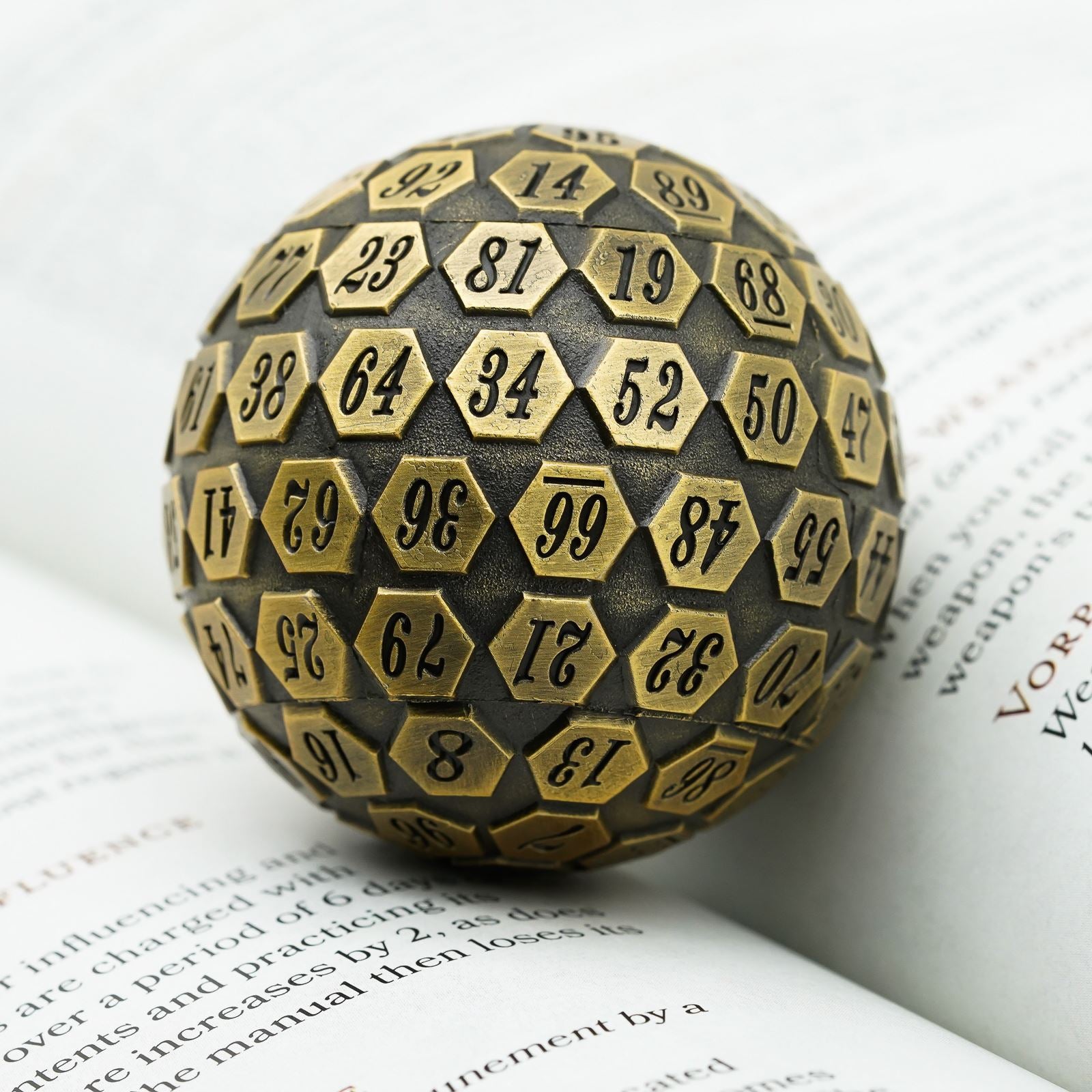 D100 RPG Dice - Gold Metal