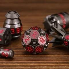 7pcs Dice Metal Bomb Red Font Nickel