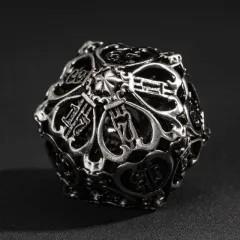 7pcs Dice Metal Hollow Lute Silver