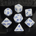7pcs Dice Acrylic Blend Blue Font Solid White