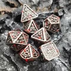 Monster in Silver Metal - 7pcs RPG Dice Set