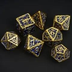 7pcs Dice Metal Druid Vine Gold Font Blue Purple