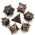 7pcs RPG Dice Set - Spiky Copper Metal