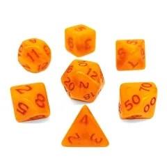 7pcs Dice Acrylic Blend Red Font Clear Yellow