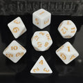 7pcs Dice Acrylic Blend Yellow Font Solid White