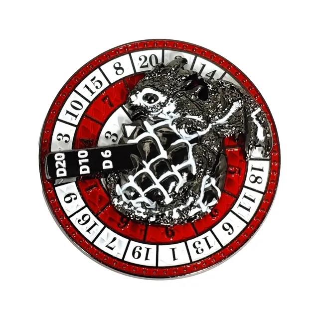 Dice Metal Spinner Dragon Egg White Red