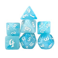 Light Blue Silk Acrylic - 7pcs RPG Full Dice Set